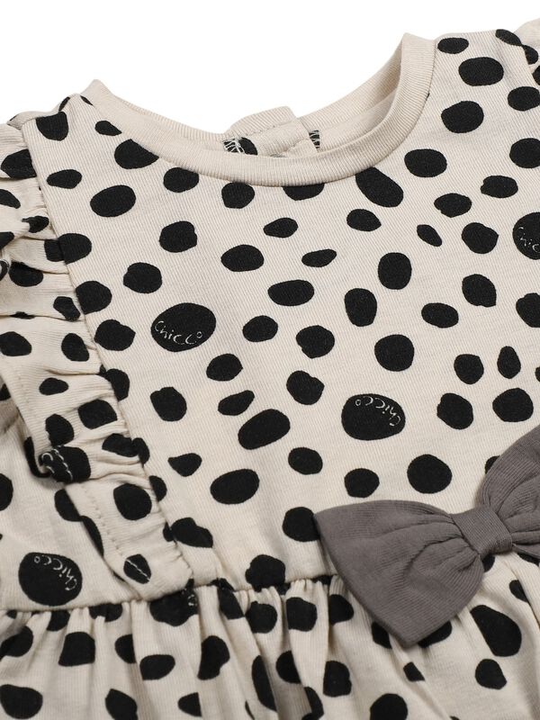 Girls Light Natural Short Sleeve Knitted Dress image number 2